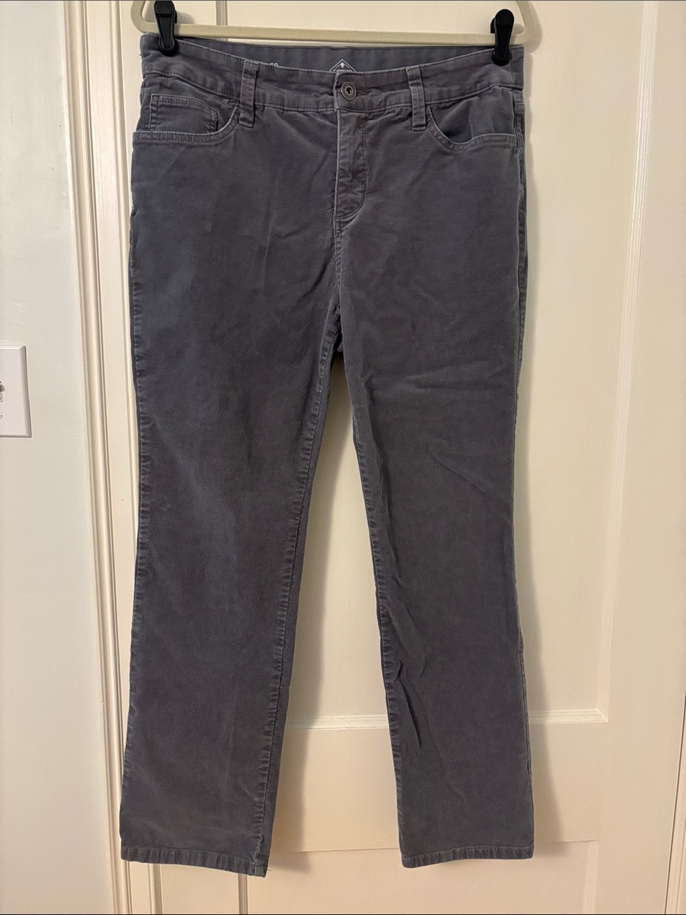 St. John's Bay Straight-Leg Pants in Charcoal Gray